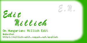 edit millich business card